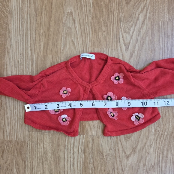 🌺DOLCE & GABBANA🌺 Baby Girls Flower Embellished Cardigan Sweater - [12 months] - Picture 8 of 10